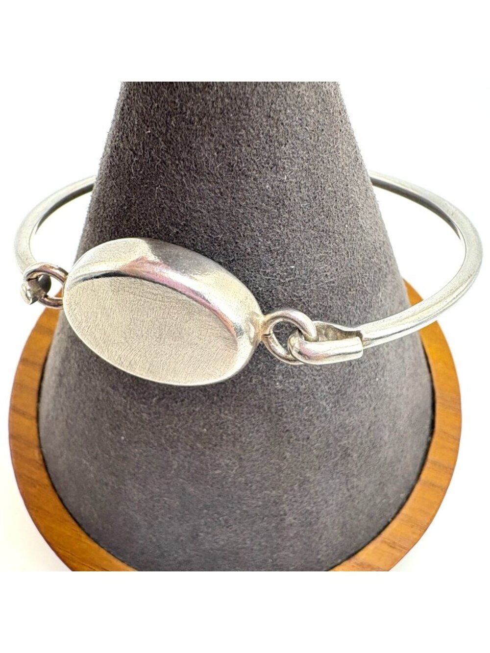 Engravable ID Bangle Bracelet Sterling Silver 925 One Size